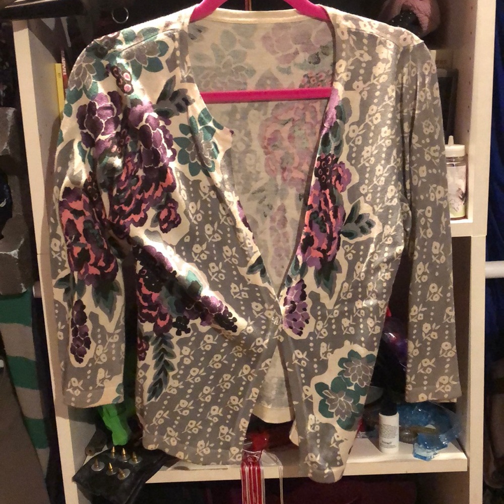Colorful Grey Cardigan